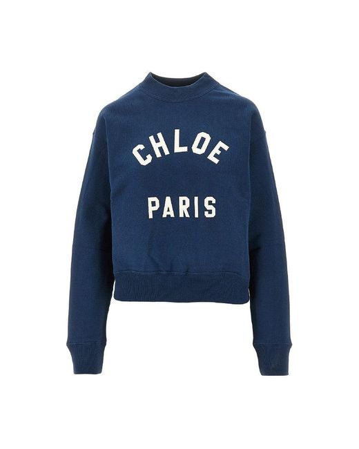 Chloé Blue Logo Patch Sweatshirt