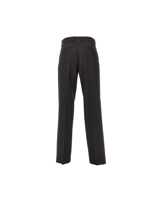 Fendi Black Wool-Blend Tailored Pants for men