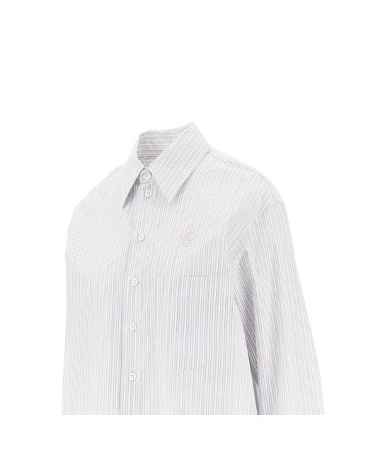 Seafarer White 'Kim' Striped Poplin Shirt