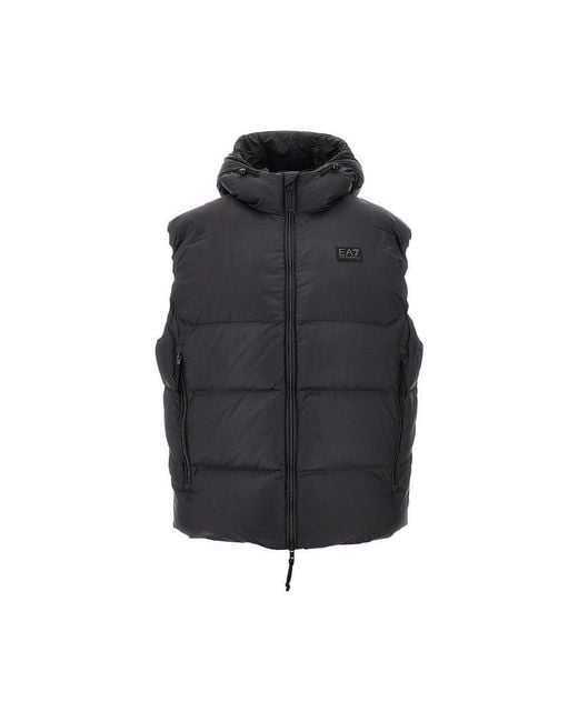 EA7 Blue Padded Micro Ripstop Vest for men