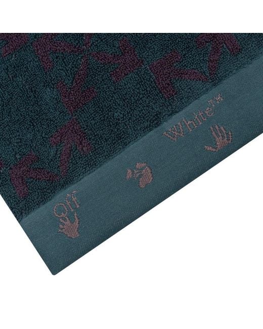 Off-White c/o Virgil Abloh Blue Petrol Towel With Logo