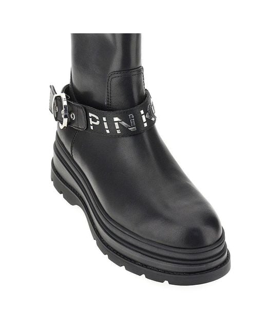 Pinko Black 'Eva' Leather Boots