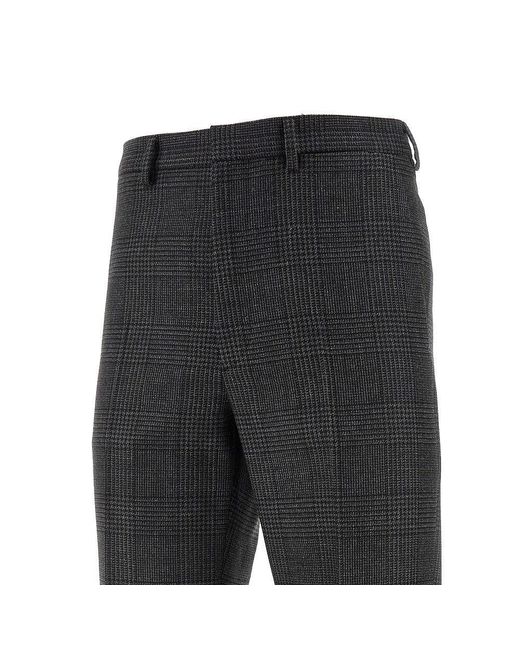 Prada Black Prince Of Wales Wool Pants for men