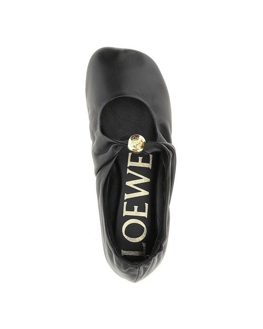 Loewe Gray 'Pebble' Nappa Leather Ballet Flats