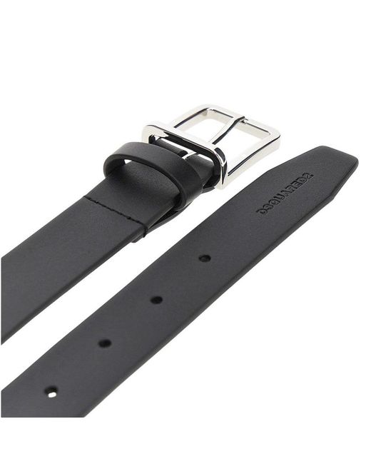 DSquared² Black Leather Belt Kids