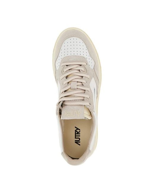 Autry White Medalist Low Leather Sneakers for men