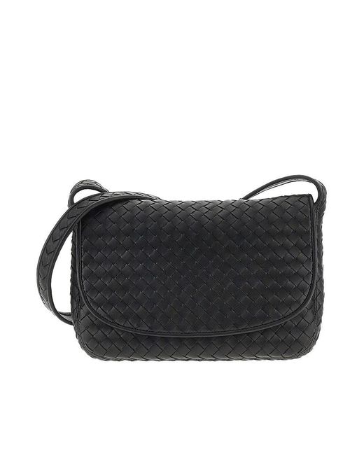 Bottega Veneta Black Nappa Leather Veneto Messenger Bag for men
