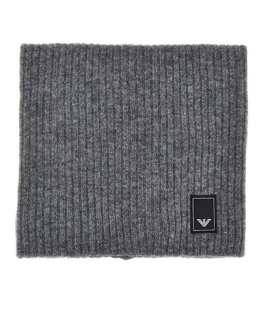 Emporio Armani Gray Wool And Cashmere Neck Warmer for men