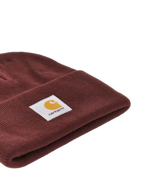 Carhartt Red Logo Patch Beanie for men