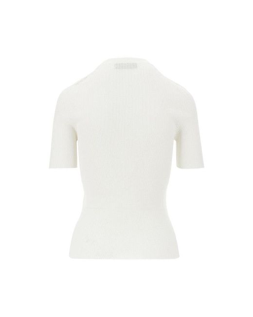 Fendi White Stamp 1925' Ribbed Cotton T-Shirt