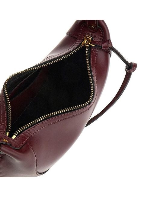 Isabel Marant Purple Leather Oskan Moon Bag