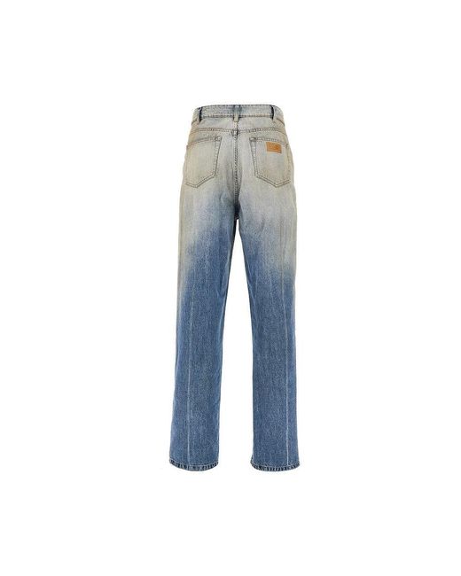 MM6 by Maison Margiela Blue Used Effect Relaxed Fit Jeans for men