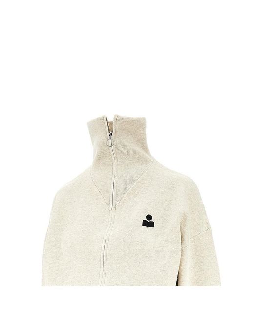Isabel Marant White 'Axelle' Full-Zip Cardigan