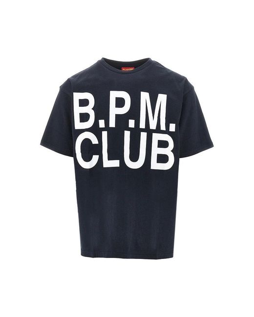 Public Possession Blue 'B. P.M. Club' Cotton T-Shirt for men