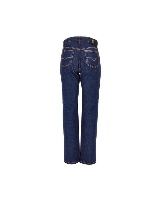Versace Blue Cotton Denim Jeans With Medusa Detail