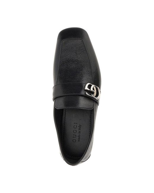 Gucci Blue Leather Loafers With Double G Detail 8 for men