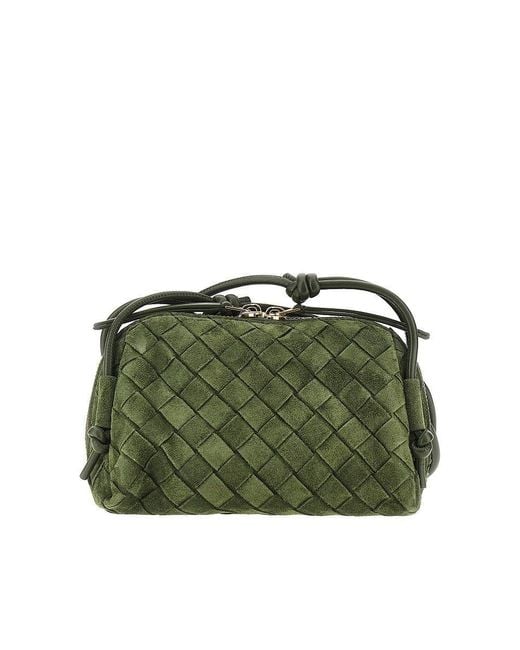 Bottega Veneta Green Intrecciato Suede Leather 'Concert' Bag