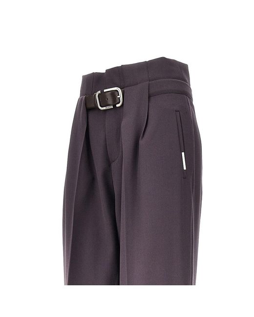 The Attico Purple Gabardine Pants With Belt