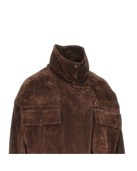 Saint Laurent Brown Suede Leather Jacket