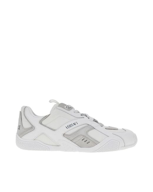 Versace Gray Nylon And Leather 'Galaxia' Sneakers for men
