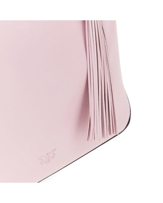 Pinko Pink Leather Pouch With Tassel