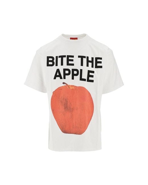 Public Possession White 'Bite The Apple' T-Shirt for men