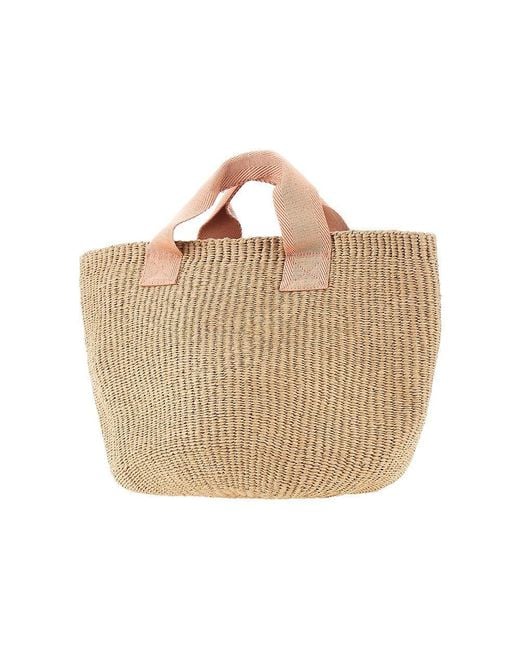 Chloé Metallic Embroidered Woven Raffia Bag Kids