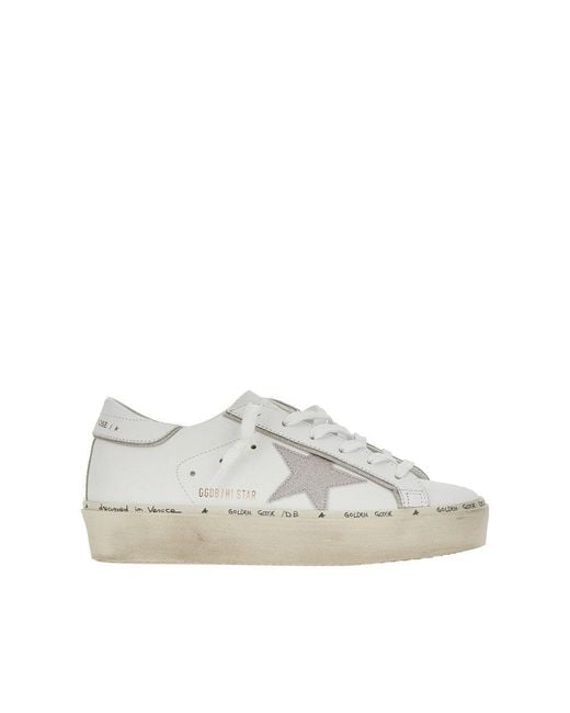 Golden Goose Deluxe Brand White Leather Hi Star Sneakers