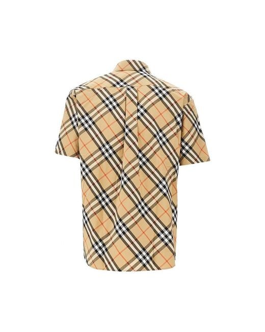 Burberry Multicolor Check Poplin Short-Sleeved Shirt for men