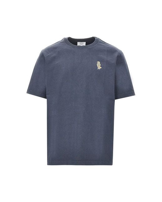 Maison Kitsuné Blue 'Dressed Fox' Patch T-Shirt for men