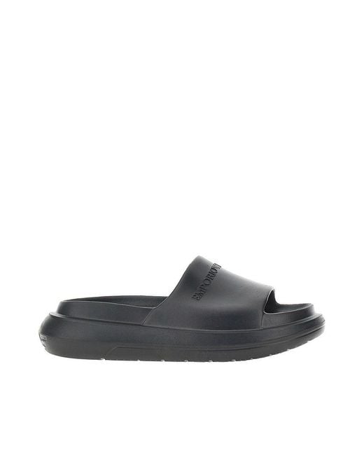 Emporio Armani Black Eva Monobloc Slides for men