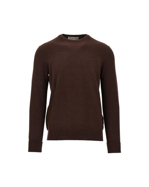 Ballantyne Brown Cashmere Crewneck Sweater for men