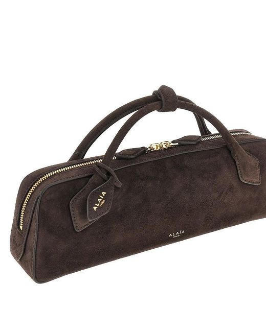 Alaïa Brown Suede Leather 'Le Teckel' Clutch