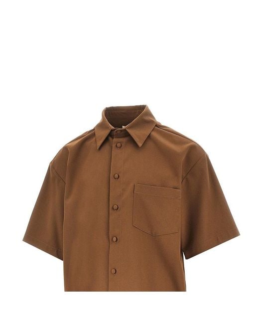 C.9.3 Brown Viscose-Blend Boxy Fit Shirt for men