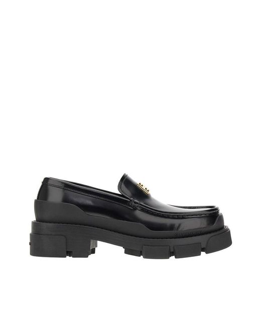 Givenchy Black 'Terra' Leather Loafers