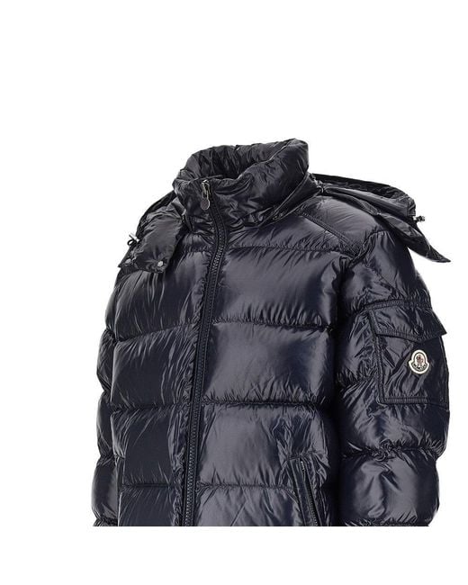 Moncler Blue Maya' Hooded Down Jacket for men