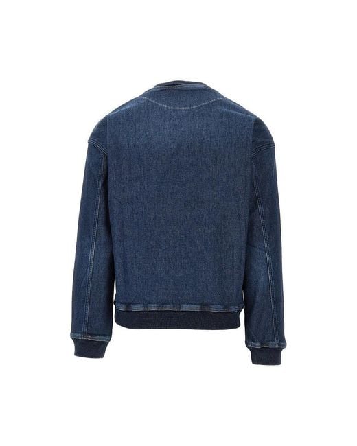 Emporio Armani Blue Denim Crewneck Sweatshirt for men