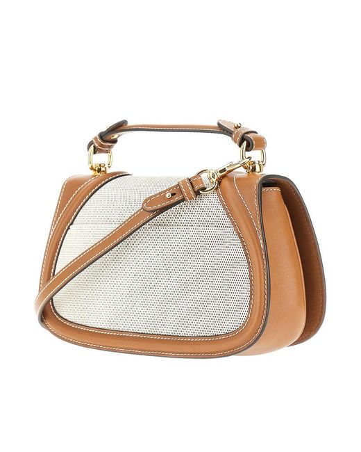 Gucci White Leather And Canvas Medium Blondie' Bag
