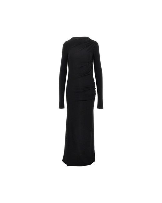 ANDAMANE Black Technical Jersey Long Dress