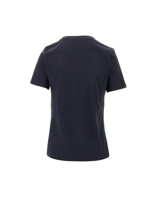 Emporio Armani Blue T-Shirt With Logo Embroidery