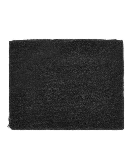 Emporio Armani Black Bouclé Wool Blend Scarf for men