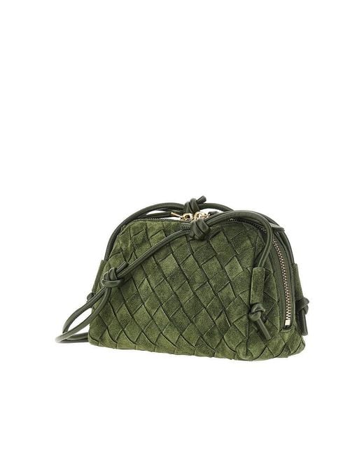 Bottega Veneta Green Intrecciato Suede Leather 'Concert' Bag