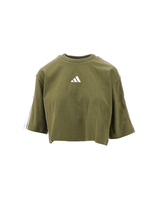 Adidas Originals Green Oversized Cropped T-Shirt