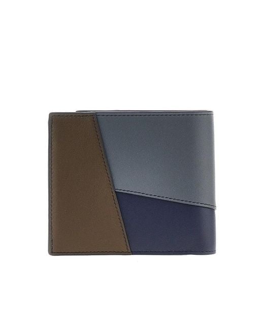 Loewe Gray 'Puzzle' Leather Bi-Fold Wallet for men