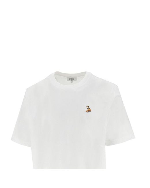 Maison Kitsuné White 'Dreaming Fox 'Patch T-Shirt for men