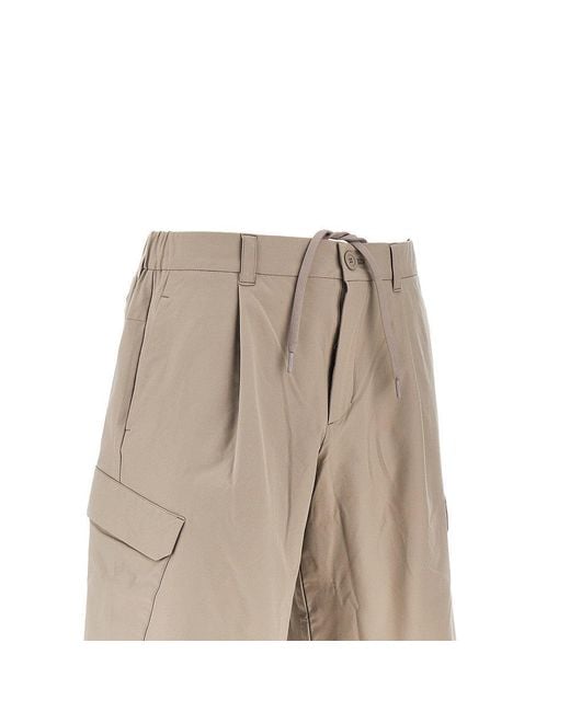 Herno Gray Nylon Dive Cargo Shorts for men