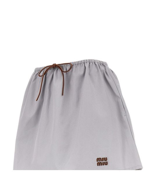 Miu Miu Gray Panama Mini Skirt