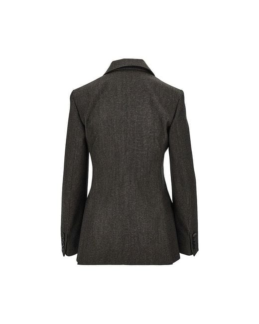 Max Mara Black Virgin Wool Double-Breasted Jacket