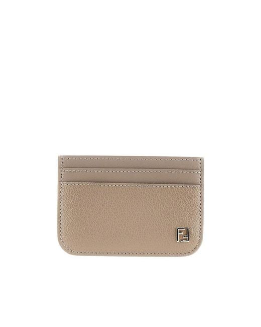 Fendi Natural Ff Leather Card Holder