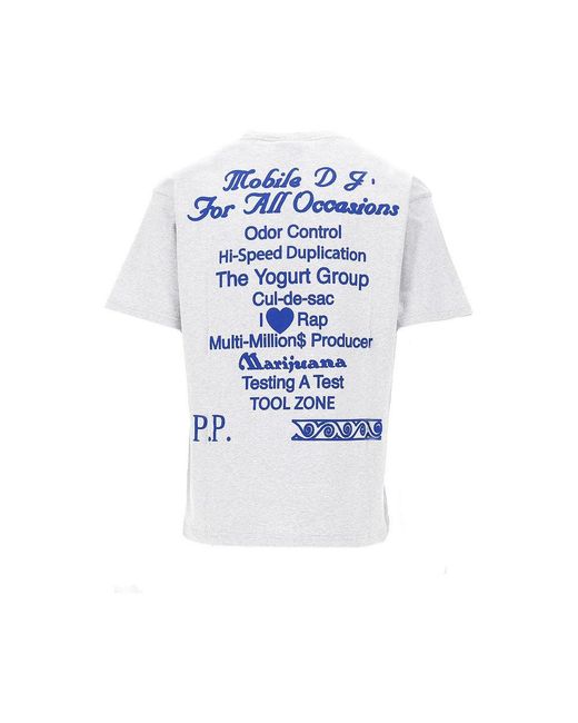 Public Possession White 'Mobile D J' Cotton T-Shirt for men